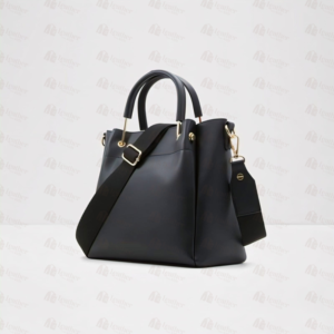 Black leather tote bag with detachable crossbody strap – Leather and Kid