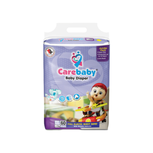 Leather and Kids Carebaby XXL 60 count jumbo pack diapers with elastic waist band