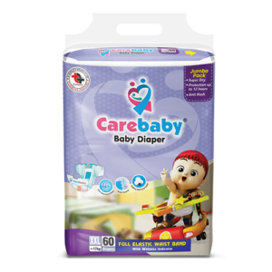 Leather and Kids Carebaby XXL jumbo pack baby diapers with full elastic waist band and wetness indicator