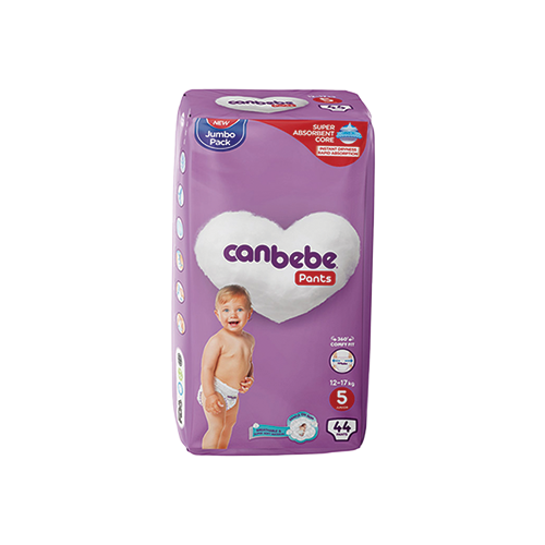 Canbebe Pants Diapers Size 5 Jumbo Pack (12-17kg, 44pcs) | Leather and Kids Canbebe Pants diaper pants size 5 jumbo pack, 12-17kg, 44 count, purple packaging – Leather and Kids
