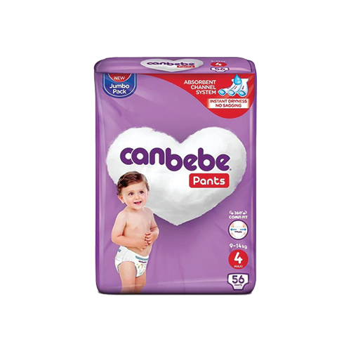 Canbebe Pants Diapers Size 4 Jumbo Pack (9-14kg, 56pcs) | Leather and Kids Canbebe Pants diaper pants size 4 jumbo pack, 9-14kg, 56 count, purple packaging – Leather and Kids