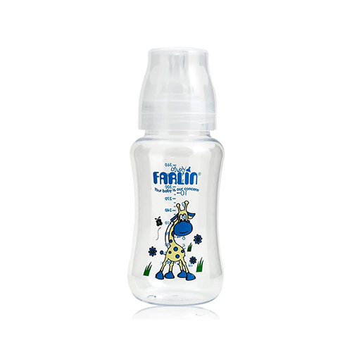 Farlin wide-neck baby feeding bottle with giraffe cartoon print – Leather and Kids