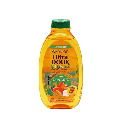 Leather and Kids Garnier Ultra Doux kids apricot shampoo detangler transparent bottle