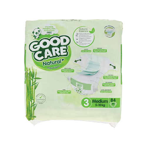 Good Care Natural Baby Diaper size 3 medium 5-10kg 84 count pack available at Leather and Kid
