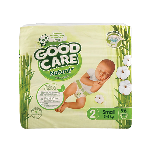 Good Care Natural Baby Diaper size 2 small 3-6kg 96 count pack available at Leather and Kid