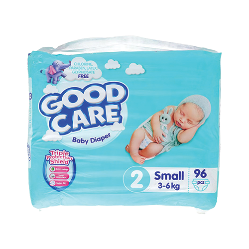 Good Care Baby Diaper size 2 small 3-6kg 96 count pack available at Leather and Kid