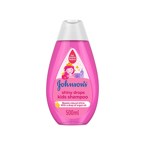 Leather and Kids Johnson's pink kids shampoo bottle with princess illustration
