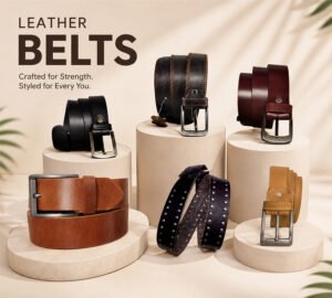 Leather and Kids men's leather belts collection in black brown maroon tan and studded styles