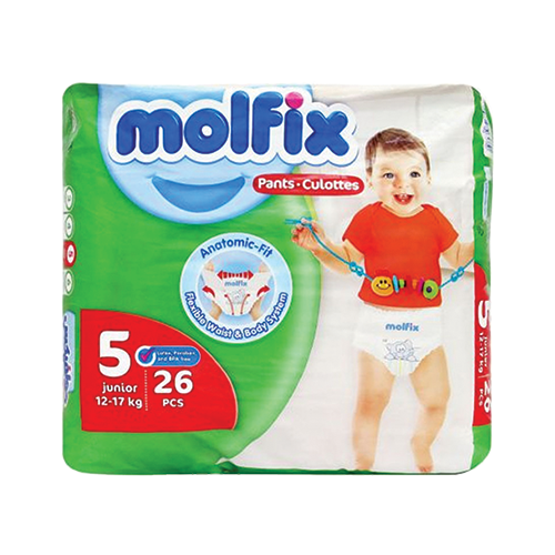 Molfix Pants diapers size 5 junior 12-17kg 26 count pack available at Leather and Kid