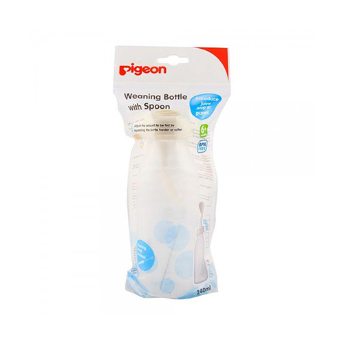 Pigeon weaning bottle with spoon in packaging, 240ml – Leather and Kids