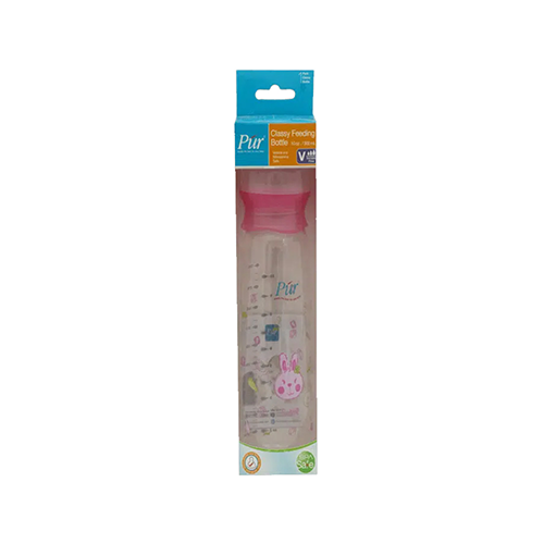 Pur Classy Feeding Bottle box with pink cap and bunny print – Leather and Kids