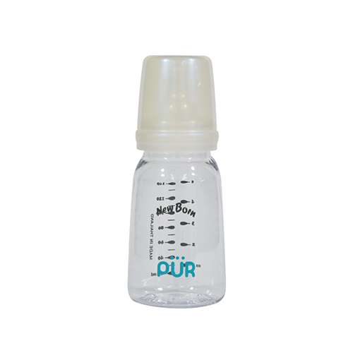 Pur New Born baby feeding bottle with cream cap, 120ml – Leather and Kids