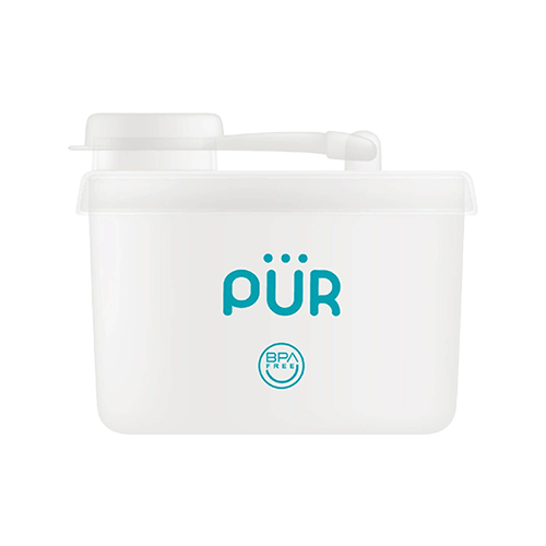 Leather and Kids PUR white milk powder storage container with scoop handle