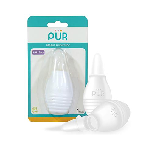 Leather and Kids PUR white baby nasal aspirator with packaging