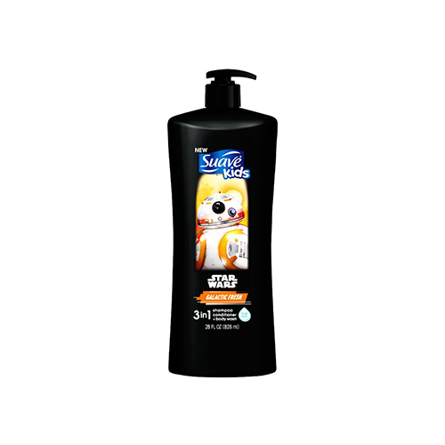 Leather and Kids Suave Kids Star Wars black pump bottle 3in1 shampoo