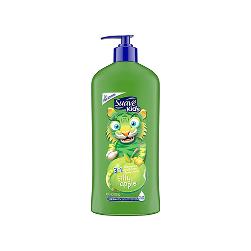 Leather and Kids Suave Kids green pump bottle silly apple 3in1 shampoo