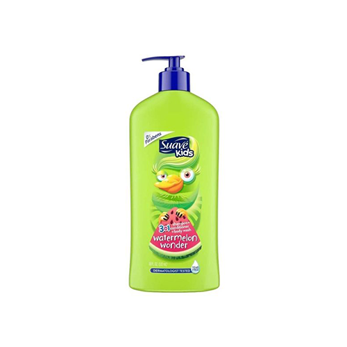 Leather and Kids Suave Kids lime green pump bottle watermelon wonder 3in1