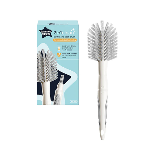 Leather and Kids Tommee Tippee white 2in1 bottle and teat cleaning brush with box