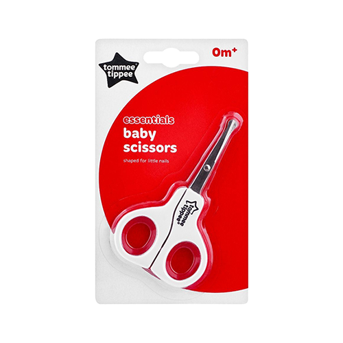 Leather and Kids Tommee Tippee red white baby nail scissors, 0m+