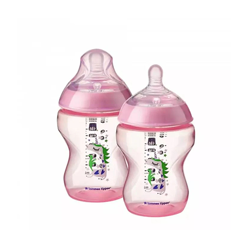 Tommee Tippee Pink Feeding Bottles with Dinosaur Design, Twin Set – Leather and Kids Leather and Kids pink Tommee Tippee twin bottles with dinosaur print